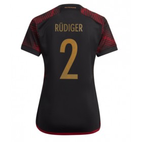 Tyskland Antonio Rudiger #2 Borta Kläder Dam VM 2022 Kortärmad